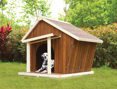 Wooden Pet House, Cream & Oak