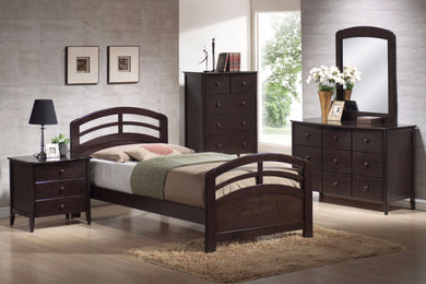 Twin Bed, Dark Walnut