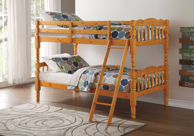 Twin/Twin Bunk Bed, Honey Oak