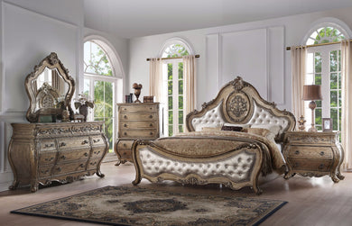 Traditional Elegant Style Queen Size Arched Panel Bed, Brown