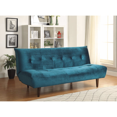 Transitional Sofa Bed/ Futon, Teal Blue