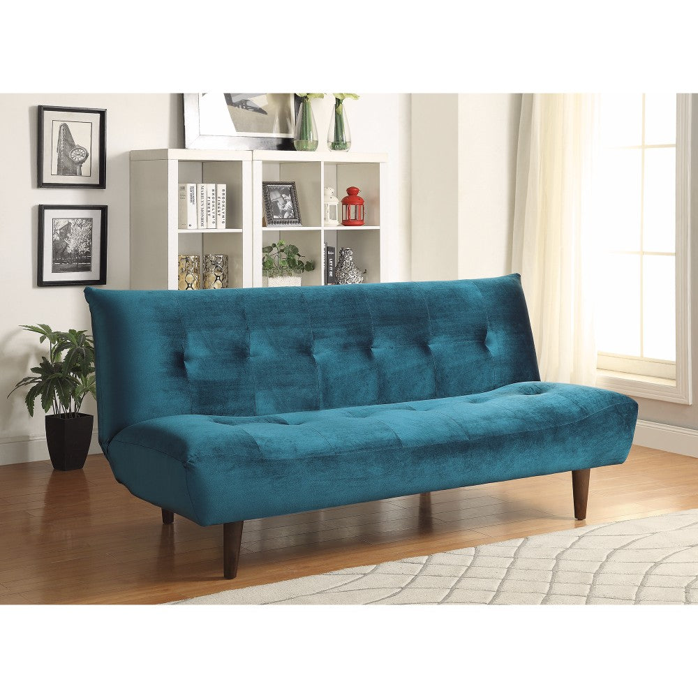 Transitional Sofa Bed/ Futon, Teal Blue