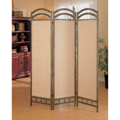 Transitional Style Wooden Folding Screen, Gray