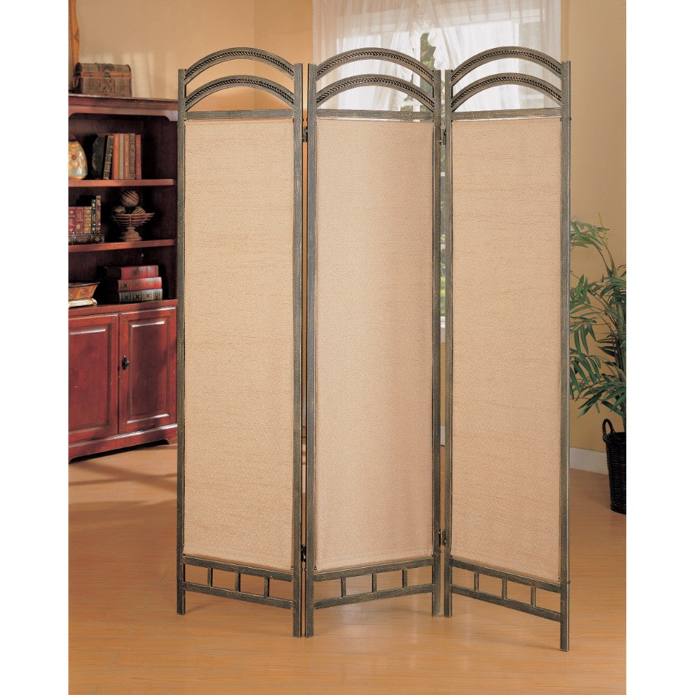 Transitional Style Wooden Folding Screen, Gray
