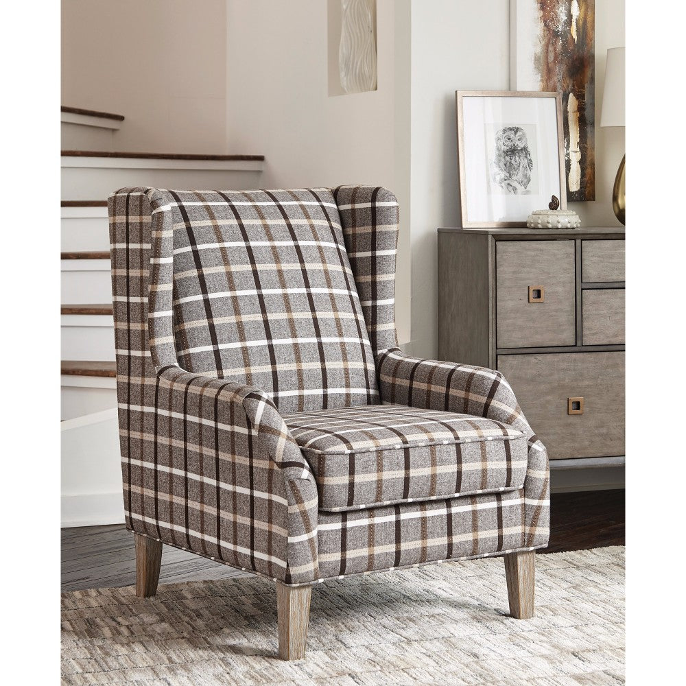 Vintage Inspired Accent Chair, Gray/White