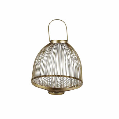 Well Designed Metal Handled Candle Lantern, Gold