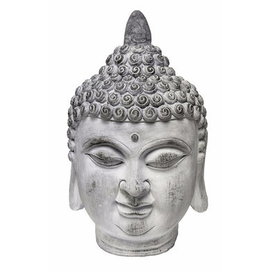 Thai Buddha Head, White and Gray
