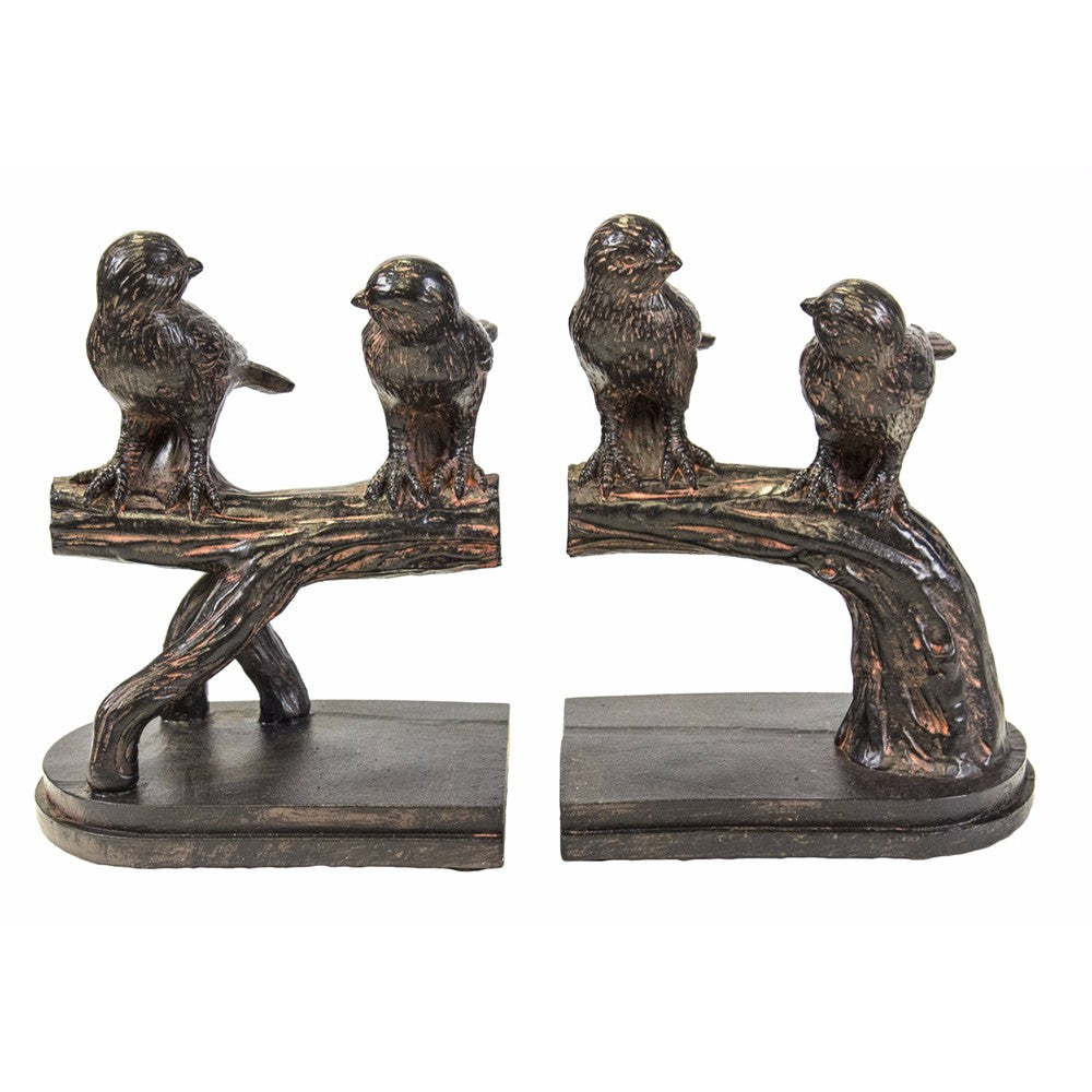 Wandering Birds Bookends, Brown, Set of 2