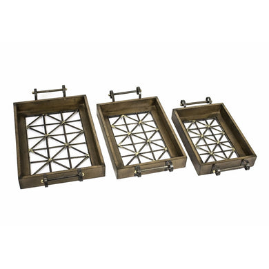 Vulnerable Decorative Trays, Brown, Set of 3