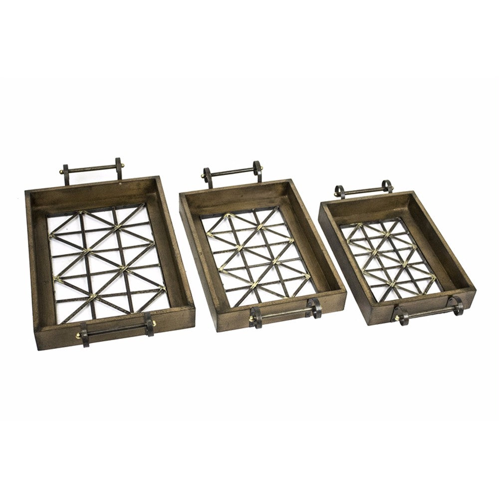Vulnerable Decorative Trays, Brown, Set of 3