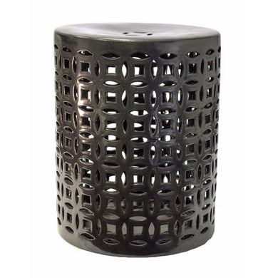 Trellis Garden stool, Silver