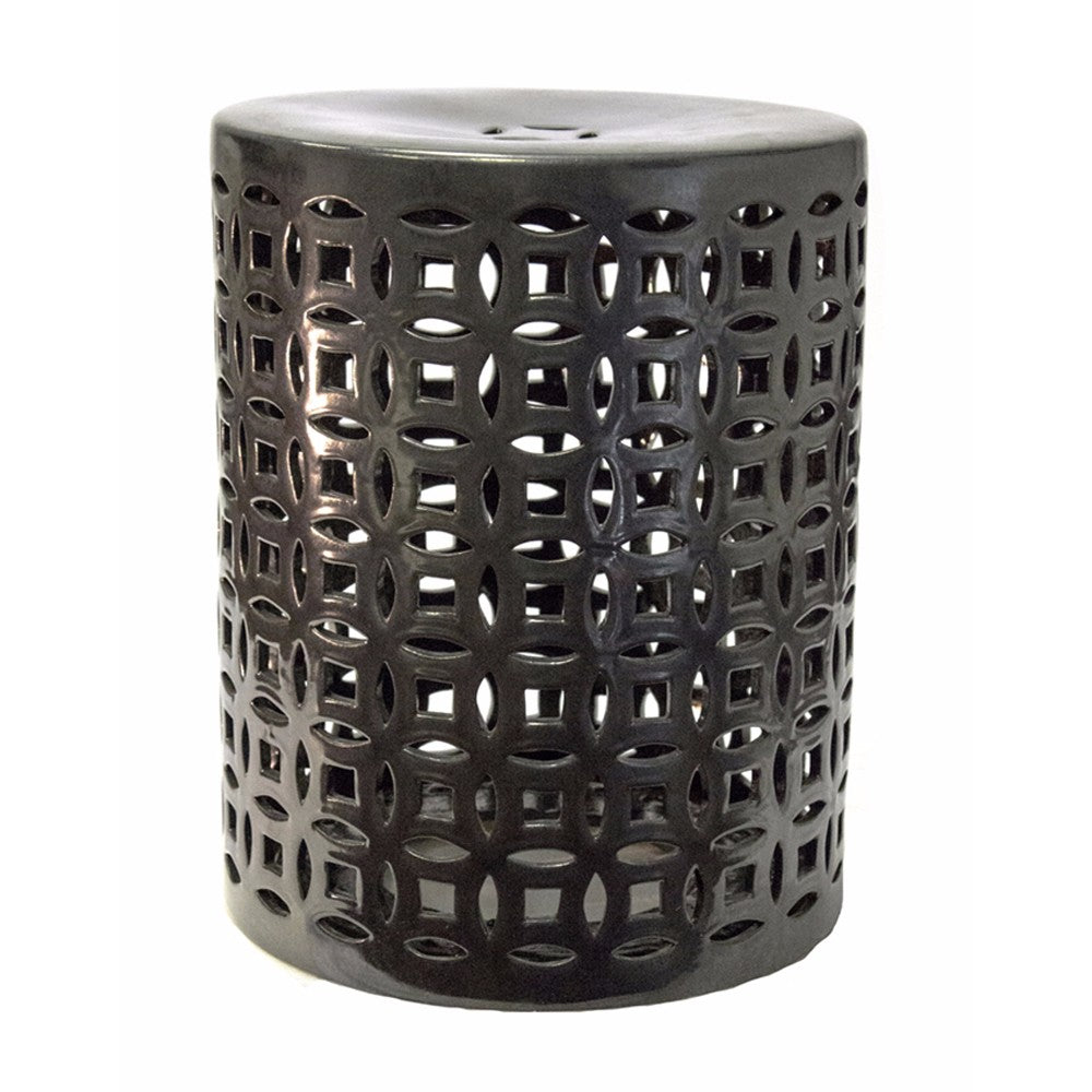 Trellis Garden stool, Silver