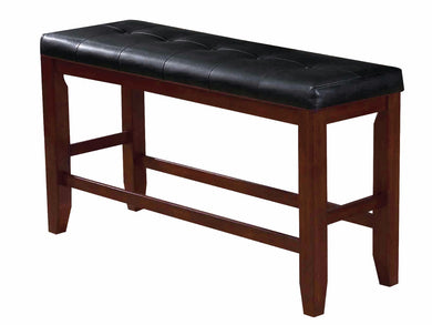 Urbane Counter Height Bench, Black & Cherry Brown