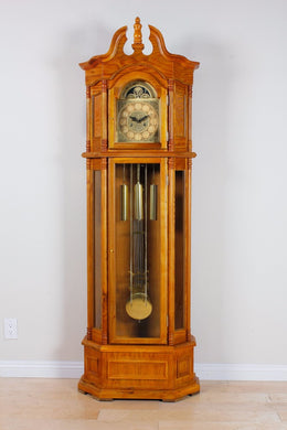 Vintage Grandfather Clock, Oak Brown