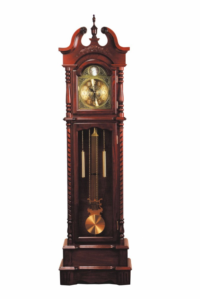 Wooden Grandfather Clock, Walnut Brown