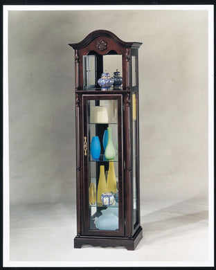 Wooden Curio Cabinet, Cherry Brown