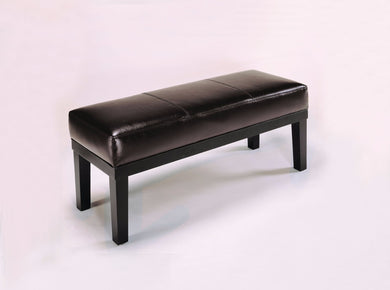 Wooden Bench With Polyurethane Seat, Espresso Brown