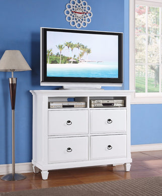 TV Console, White for Flat Screens TVs up to 46