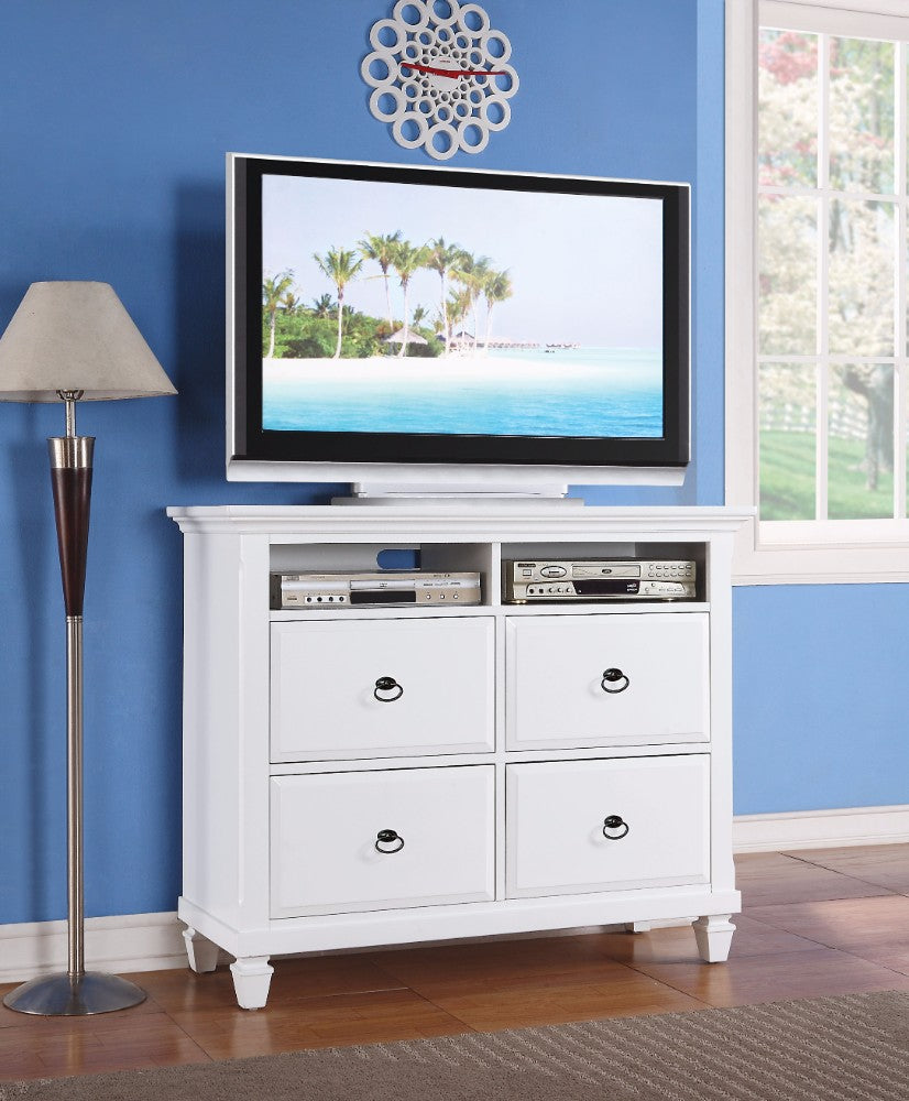 TV Console, White for Flat Screens TVs up to 46