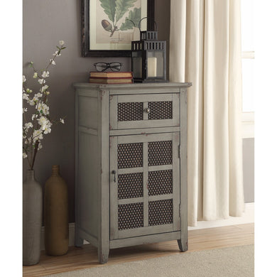Traditional Style Accent Cabinet With One Drawer, Gray