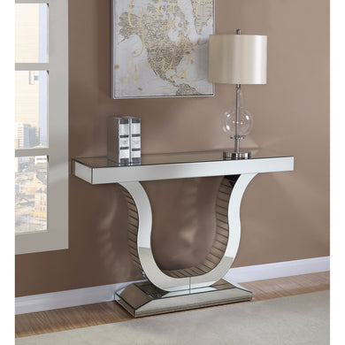 Aesthetically Charmed Mirrored Console Table, Silver