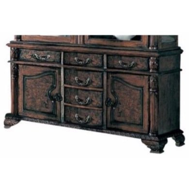 Wooden Traditional Style Buffet Server, Brown