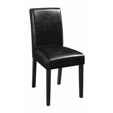 Upholstered Side Chair with Full Back, Black, Set of 2