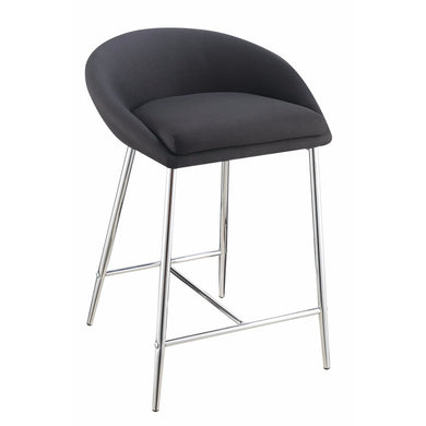 Aesthetic Metal  Counter Height Stool, Black, Set of 2