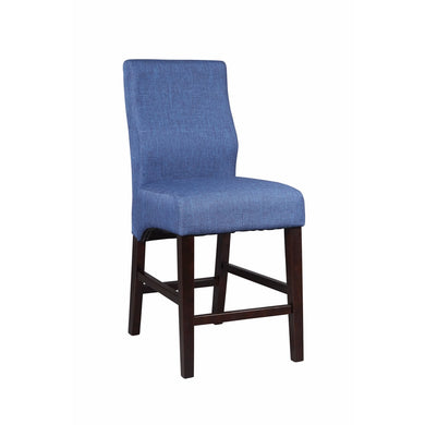 Urbane Style Upholstered Counter Height Stool, Blue, Set of 2