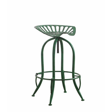 Tractor Seat Adjustable Metal Bar Height Stool, Green