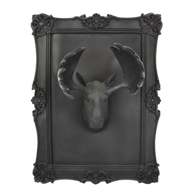 Wild and Decorous Moose Head Wall Plaque, Black