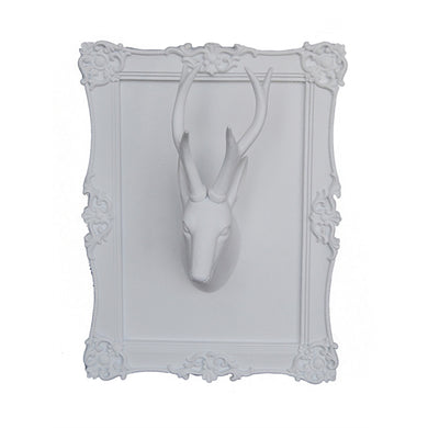 Visually Displaying Deer Head Wall Plaque, White