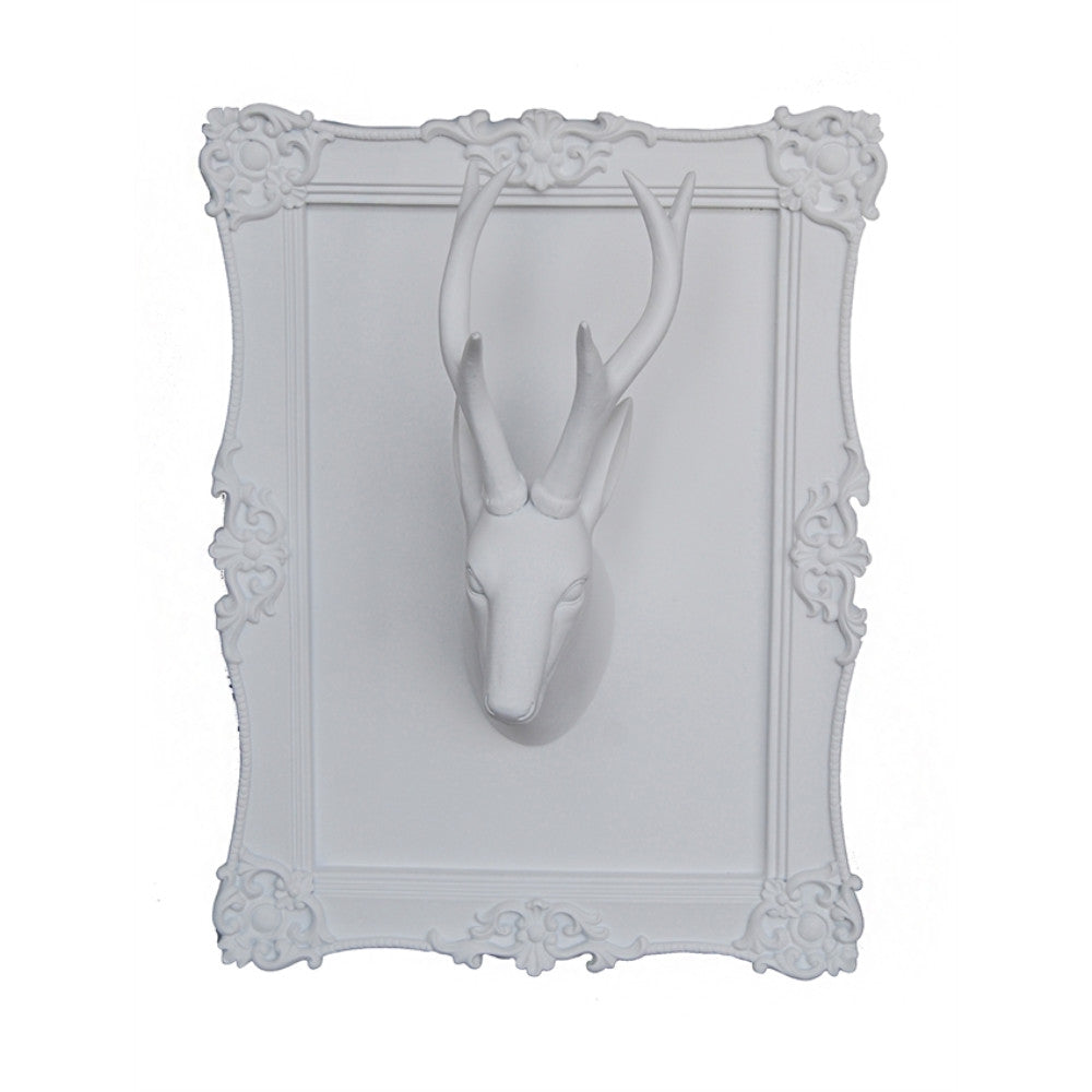Visually Displaying Deer Head Wall Plaque, White
