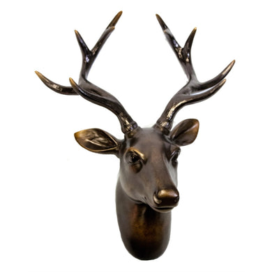 Wildly Intriguing Deer Head Wall Decor, Bronze