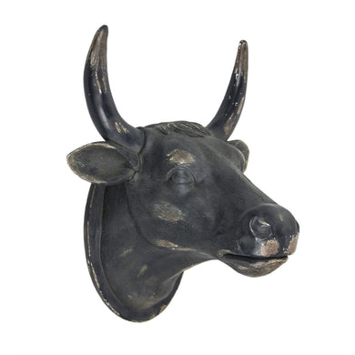 Urbane Inspired Cow Head Wall Hanging, Black