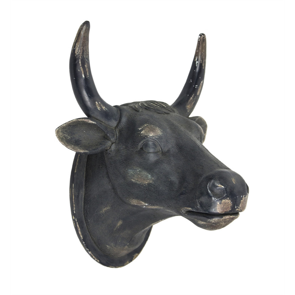 Urbane Inspired Cow Head Wall Hanging, Black