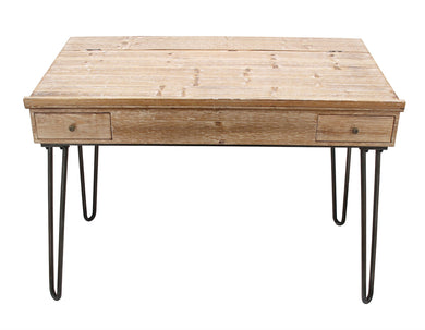 Transitional Wooden Writing Table With Lift Top, Brown