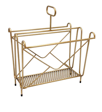 Well-Designed Metal Magazine Holder, Gold