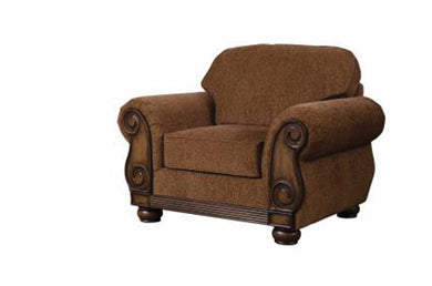 Wooden & Fabric Chair, Brown