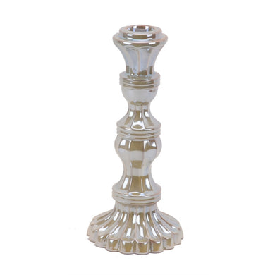 Traditionally Stylish Ceramic Candleholder,Beige