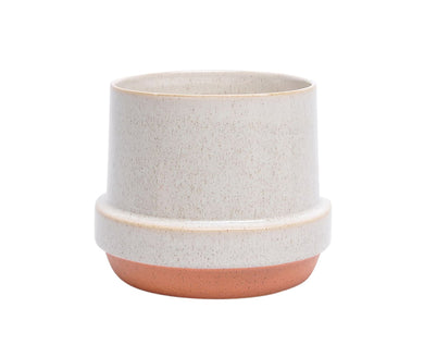 Tempting Ceramic Planter, White And Orange