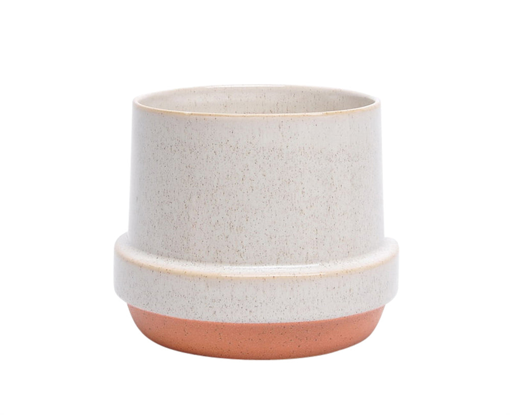 Tempting Ceramic Planter, White And Orange