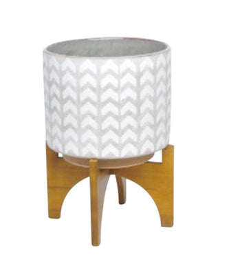 Urbane Style Ceramic planter with stand, Multicolor
