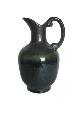 Traditionally Designed Ceramic Pitcher, Black