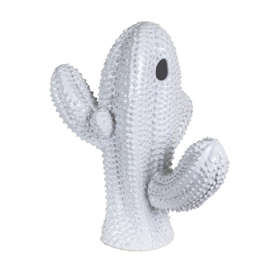 Adorning Ceramic Cactus Figurine, White