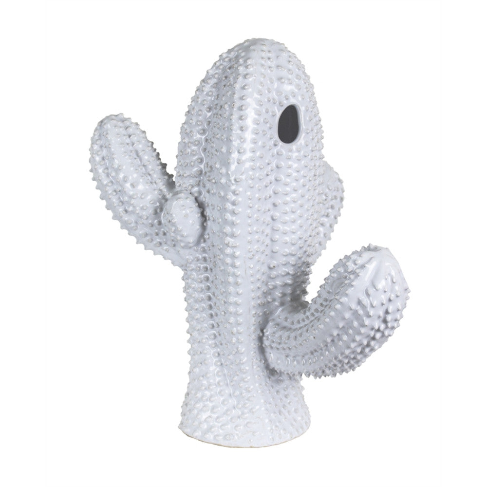 Adorning Ceramic Cactus Figurine, White