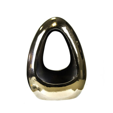 Abstract Ceramic Candle Holder, Bronze