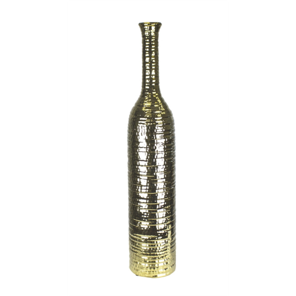Aesthetically Decorative Ceramic Vase, Gold