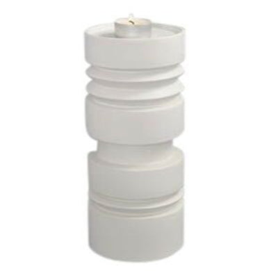Traditionally Designed Ceramic Pillar Candle Holder, White