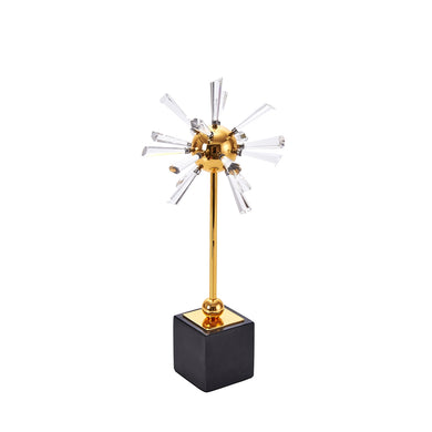 Well-Designed Clear Crystal Flower Sculpture, Multicolor